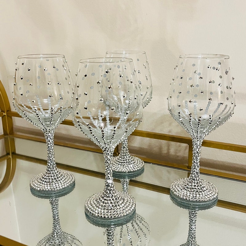Love Rhinestone Wine Glass main image 1
