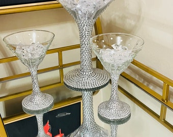 Personalized Crystal Glass Martini Glasses - Great Birthday Gift
