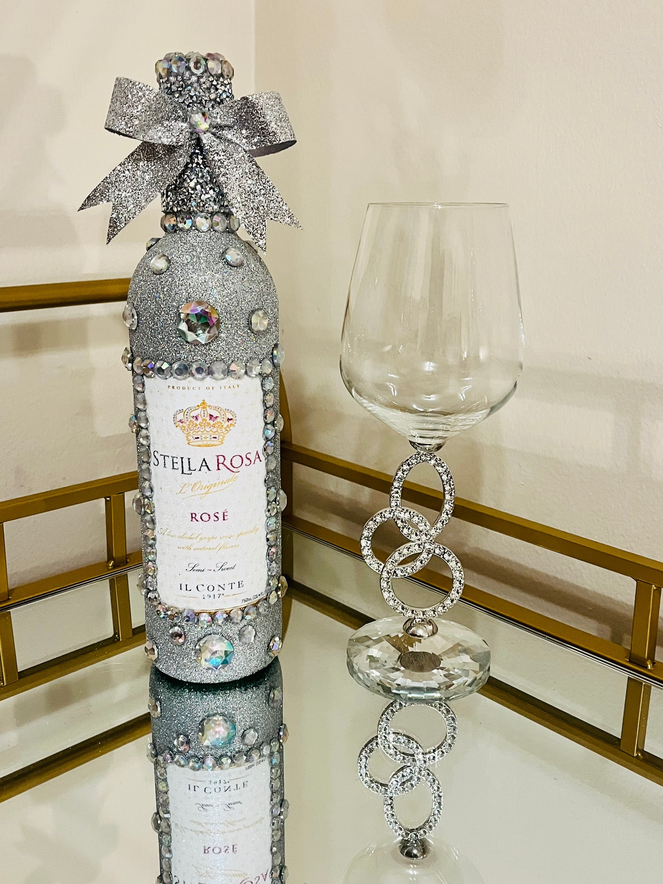 Crushed Diamond Crystal Glass SET Diamond Wine Glass Etsy