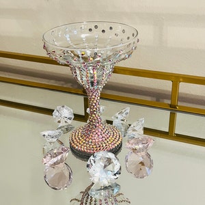 Iridescent Pink Diamond Margarita Glass - Bedazzled Glass - Valentine’s Day - Rhinestone Glass - Birthday - Home Bar Decor - Bling Glass