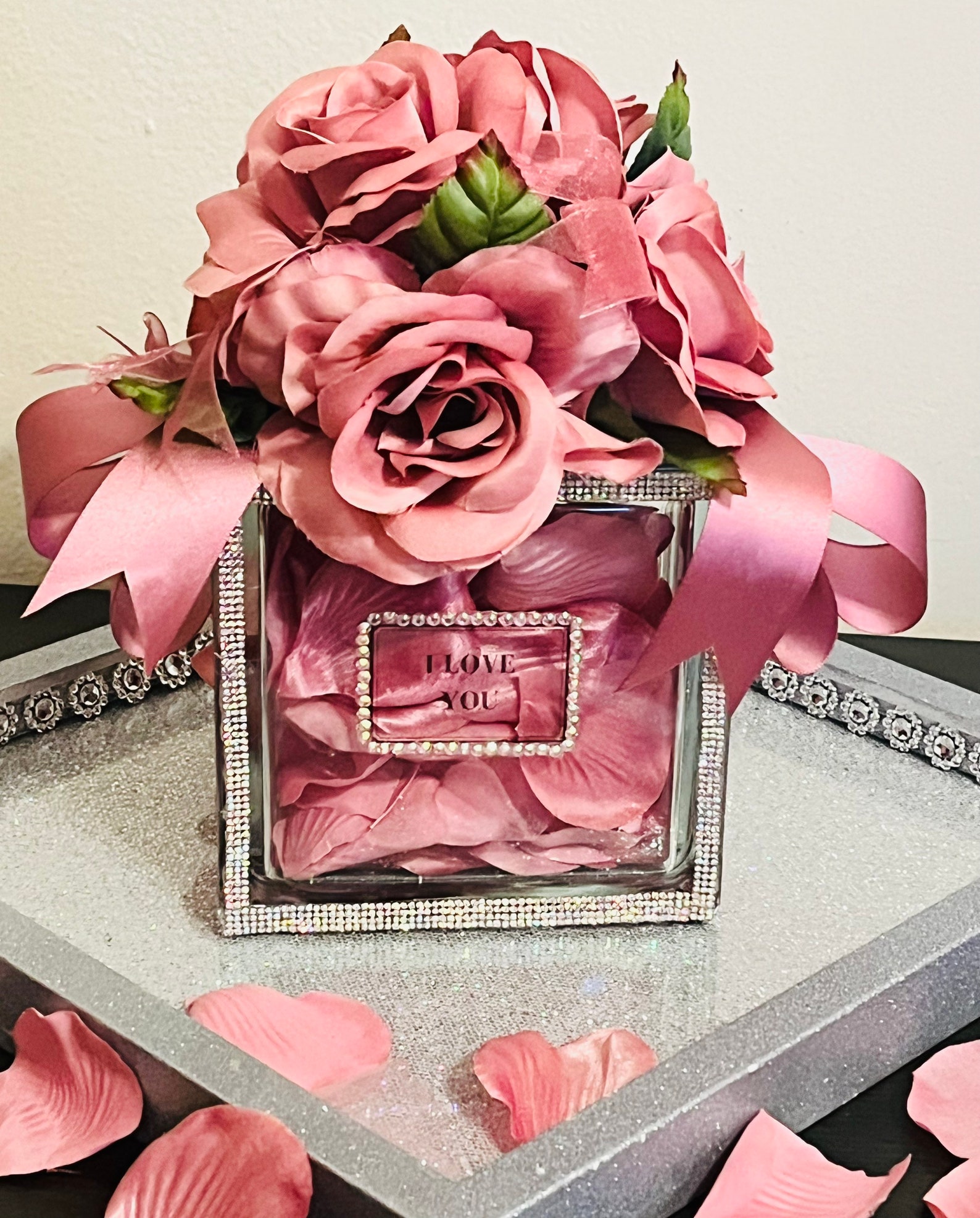 Diamond Rose Bouquet Glam Box I Love You Glam Box Glam Etsy