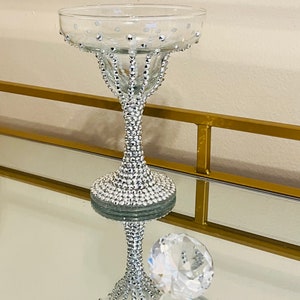 Verre à margarita diamants argentés - verre strass - cadeau pour un ami - dîner - anniversaire - décoration de fête - oeuvres d&#39;art au diamant - soirée entre filles