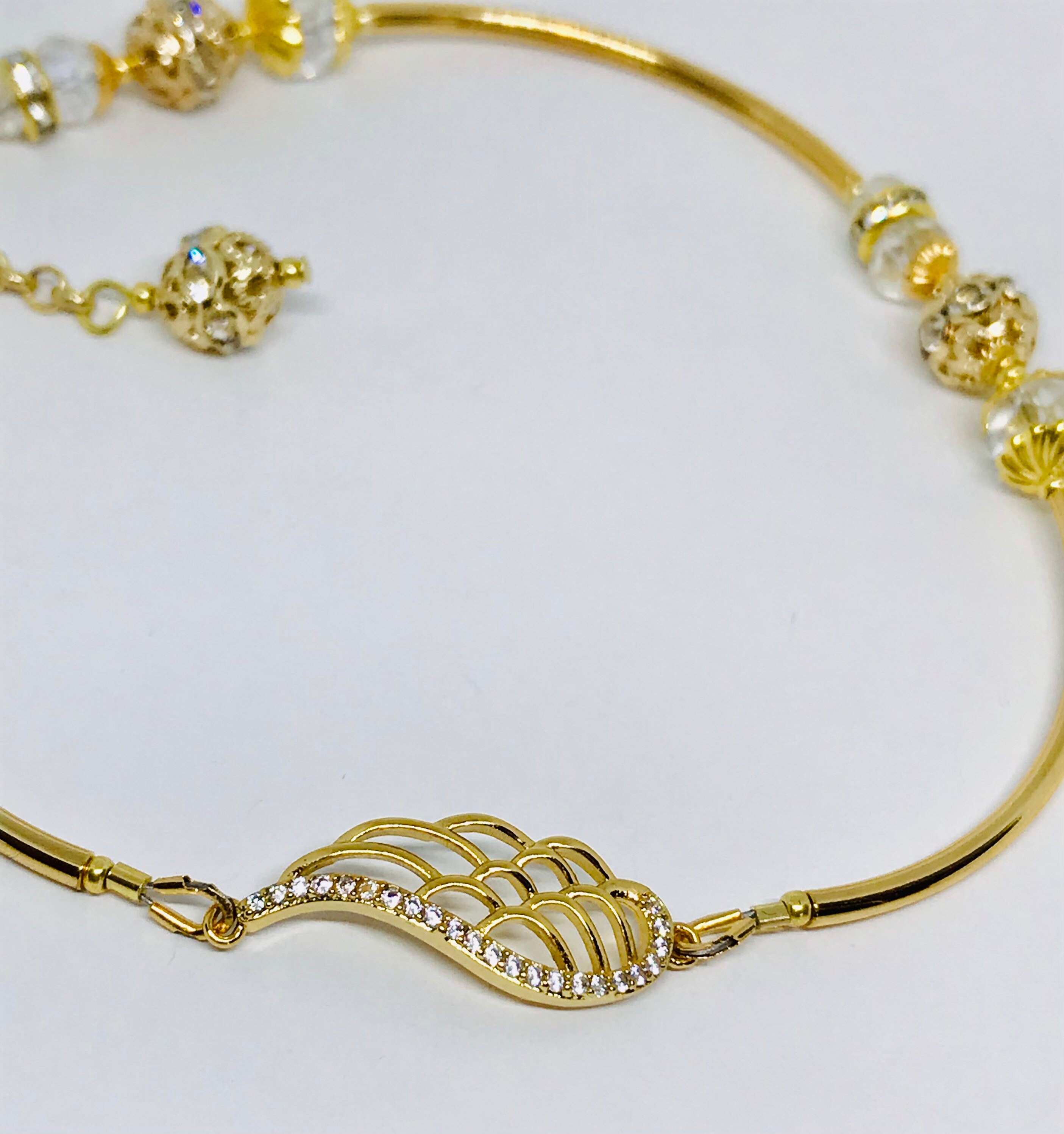 Gold Angel Crystal Anklet Chic Ankle Bracelet Angel Anklet Etsy