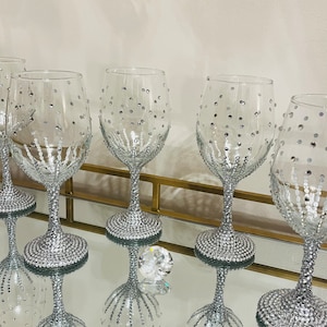Diamond Wine Glass - Bling Wine Glasses - Gift for Her - Happy Hour - Wedding -Valentine’s Day - Anniversary - Birthday Gift