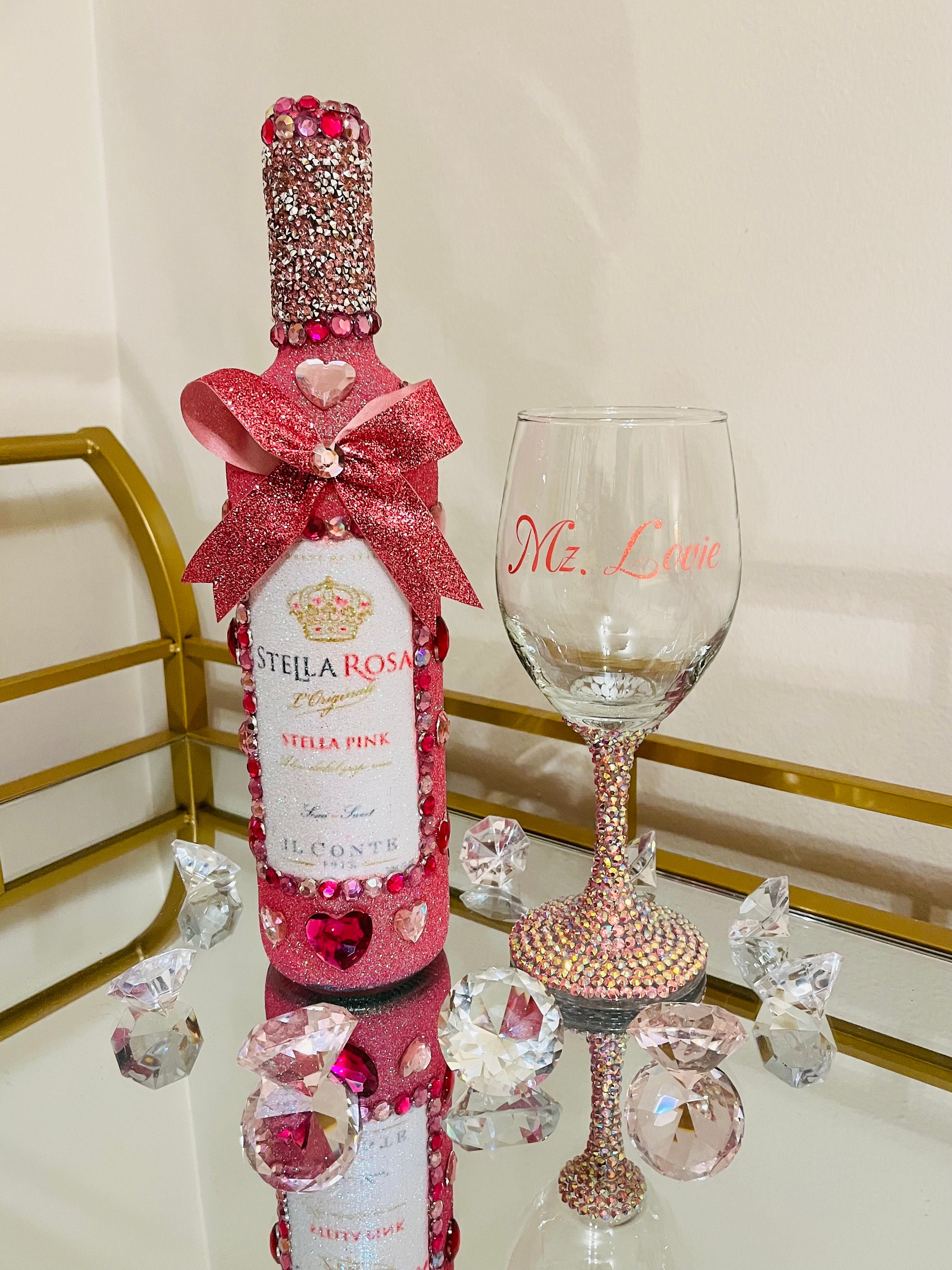 DIY Valentine Wine Glasses with Purple and Pink Hearts - SAM Designs