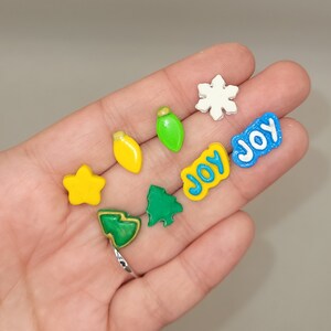 Holiday Christmas Winter clay stud earrings