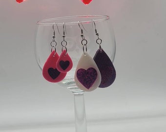 Teardrop Heart Valentine's  Day Earrings