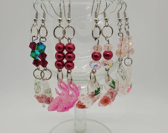 Pink Koi Fish resin Earrings