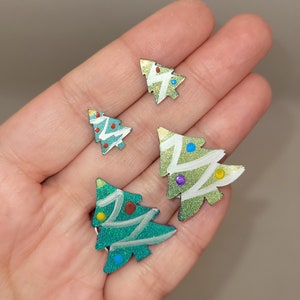 Christmas Tree resin stud earrings
