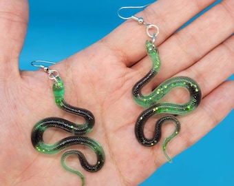 Textured Resin Snake Earrings