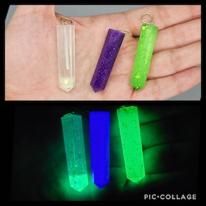 Glow in the Dark crystal resin pendants