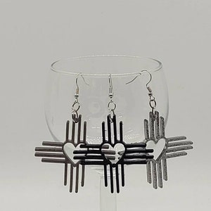 Heart Zia New Mexico Resin Earrings