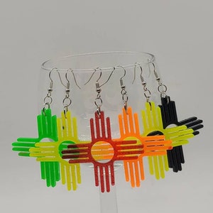 New Mexico Zia Resin Earrings