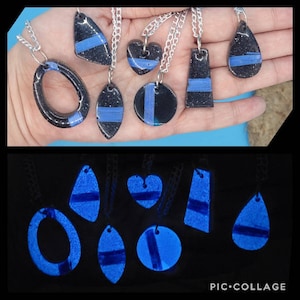 Thin Blue Line Police Support Resin pendants