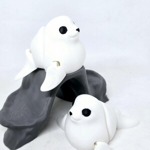 3d Printed Seal, baby seal, articulated fidgets, sealions, ocean animals