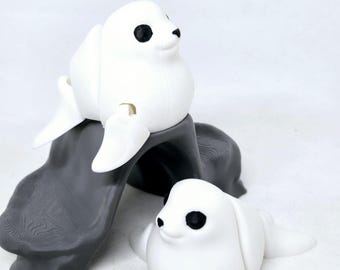3d Printed Seal, baby seal, articulated fidgets, sealions, ocean animals