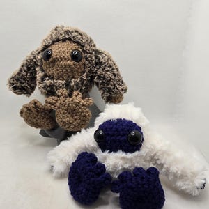 Crochet fuzzy Yeti or Big Foot Sasquatch Christmas plush amigurumi