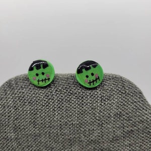 Cute Frankenstein Circle stud earrings