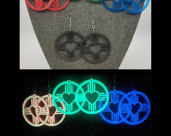Glow Circle Heart Zia Resin Earrings