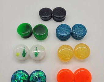 18 mm, 11/16", gauge plug earrings
