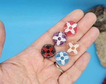 Zia New Mexico Large Circle stud resin earrings