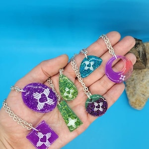 Heart Zia New Mexico Resin Pendants