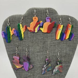 Rainbow Clay Earrings