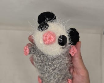 Crochet Possum Plush | Handmade Amigurumi Opossum | Cute Stuffed Possum | Woodland Animal Plush | Funny Gift for Possum Lovers