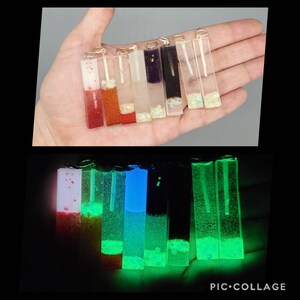 Glow in the Dark Rectangular Resin Pendants