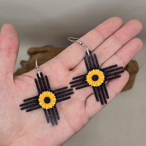 New Mexico Zia with Rose Earrings