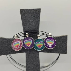 Gay Pride Heart sparkle Necklace