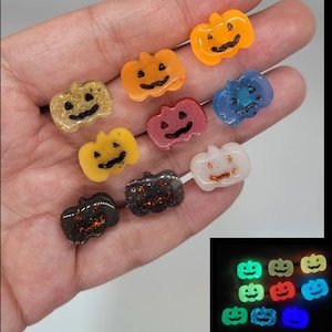 Pumpkin Jack &#39;o Lantern Stud Resin Earrings