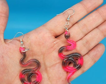 Curl Snake Resin Earrings