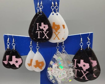 Texas State Teardrop Resin Earrings