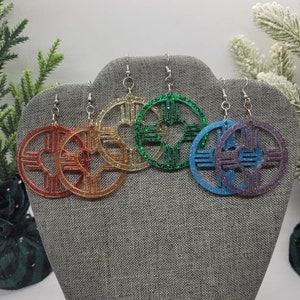 Sparkle Circle Zia Heart Resin Earrings