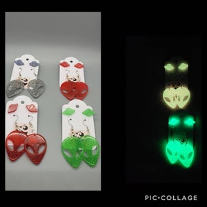 Aliens and UFO&#39;S resin earrings
