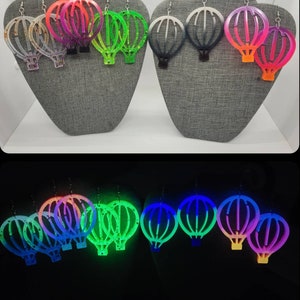 Hot Air Balloon Glow resin earrings