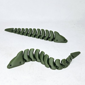 3d Printed Eel, Moray Eel, articulated fidgets, ocean animals