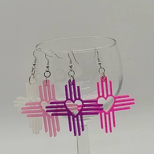 Heart Zia New Mexico Resin earrings