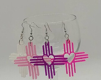 Heart Zia New Mexico Resin earrings