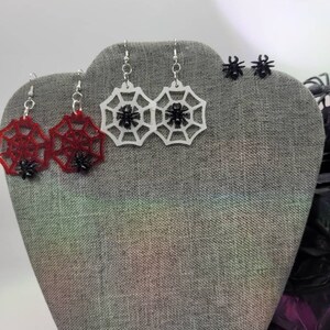Spider Web Resin Halloween Earrings