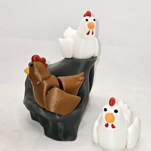 3d Printed Chicken Fidgets, Pocket pals, Chicken, hen