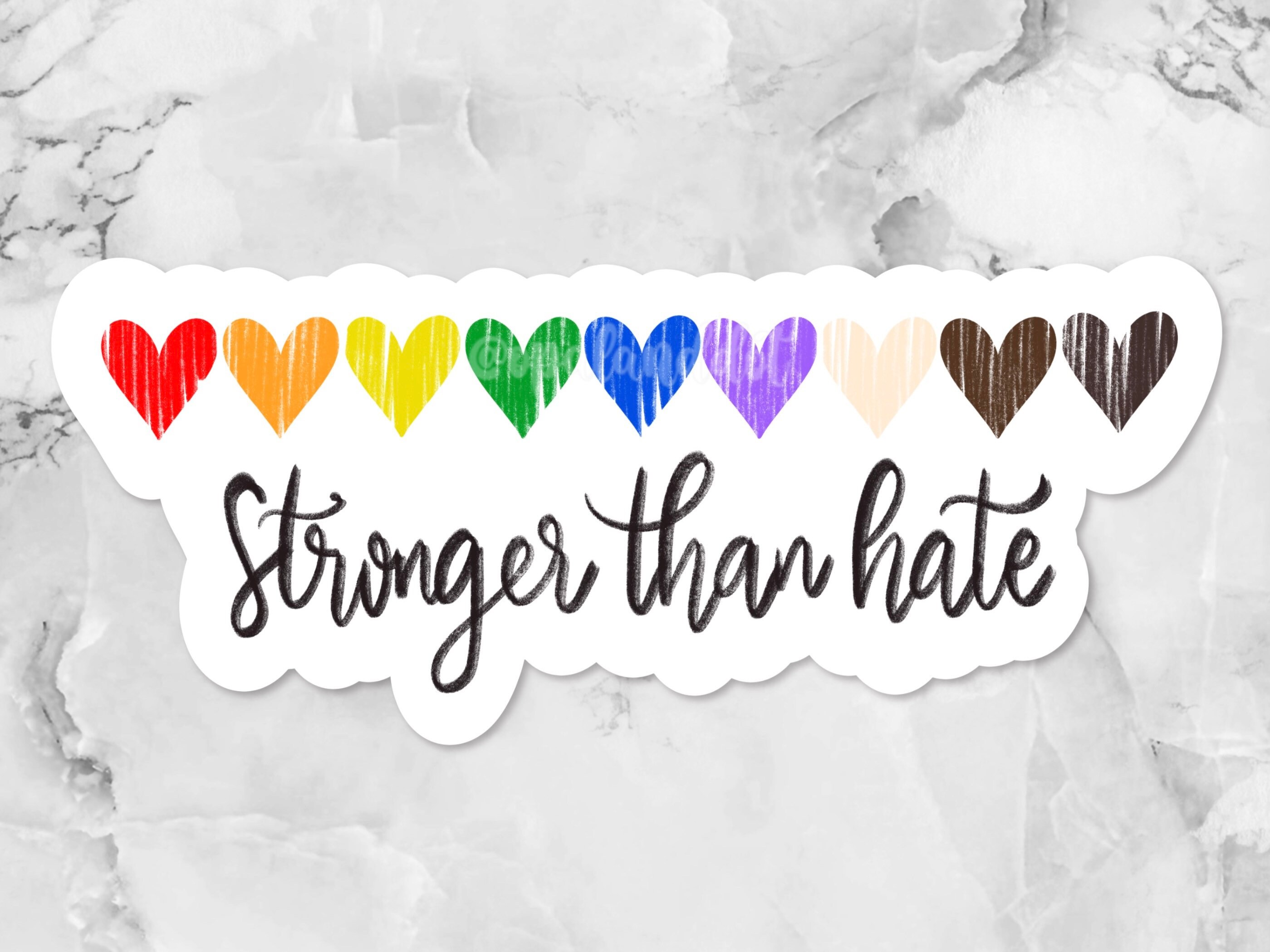 Stronger than Hate Love stickers love is love stickers | Etsy