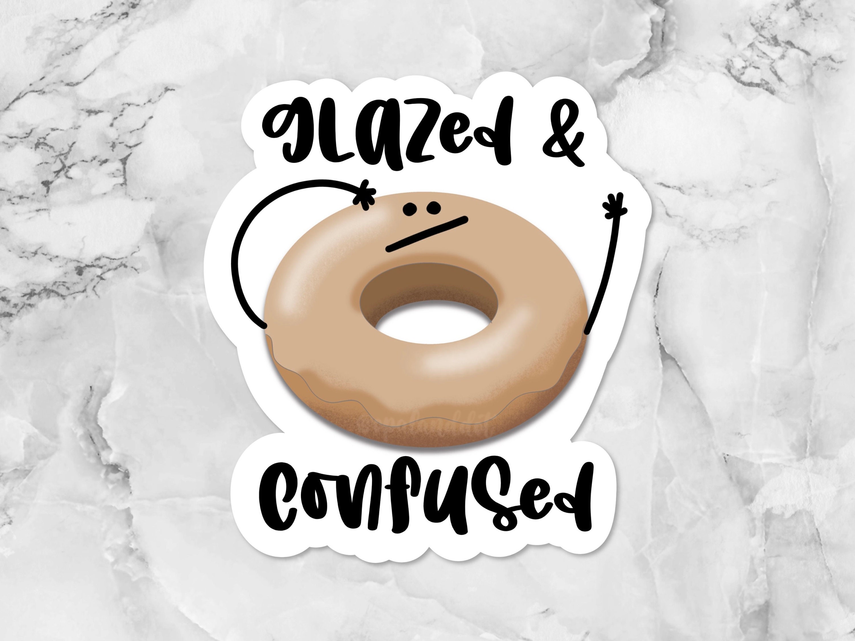 Glazed and Confused Donut sticker funny sticker pun Etsy