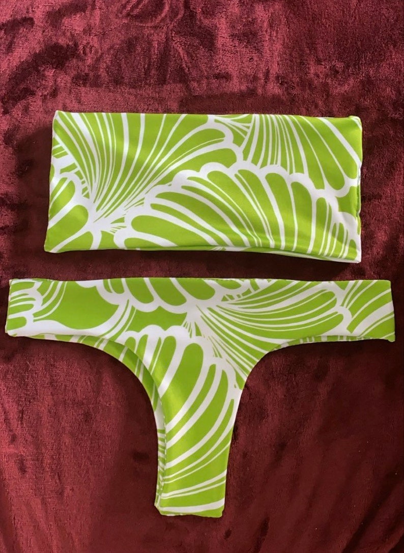 Hawaiian Print Bathing Suit Two Piece Bikini Set Made in Hawaii Etsy