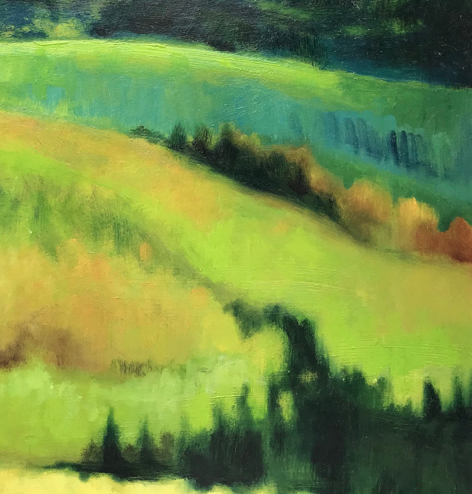 Green Mountains / Contemporary Art / Large Original Painting / Etsy