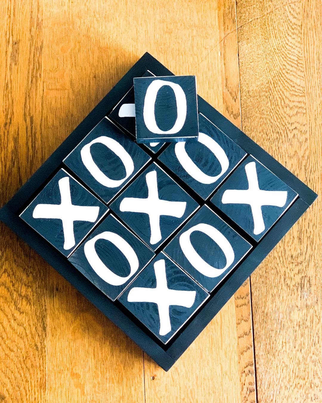 Handmade Tic Tac Toe Board Game Family Party Living Room Table Decor  5X5" USA