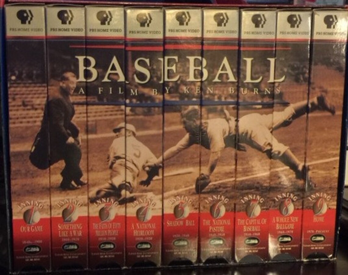 Vintage Baseball by Ken Burns 9 VHS Boxed Set PBS Home Video 1994 W