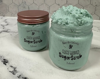 Handmade Fluffy Foaming Whipped Sugar Scrub, Whipped Soap Scrub, Natural Fragrance, Sugar Body Scrub, Sugar Whipped Soap