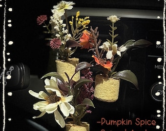 Mini Fall Plant Car Air Freshener, Pumpkin Spice  A/C Vent Clip, Cute Car Accessories, Essential Oil Diffuser, Boho Decor, Stocking Stuffer